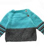 Grey hand woven woolen blends girls-jackets-coats