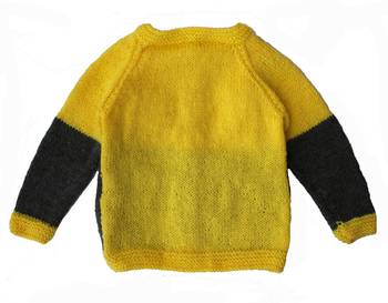 Yellow hand woven woolen blends girls-jackets-coats 2