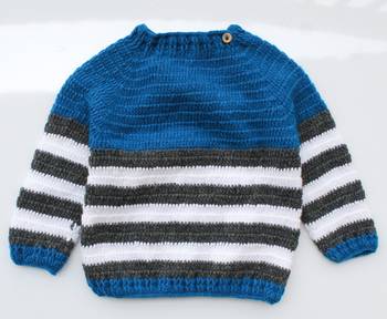 Blue hand woven woolen blends girls-jackets-coats 1