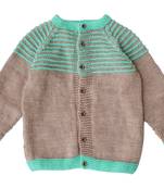 Beige hand woven woolen blends girls-jackets-coats