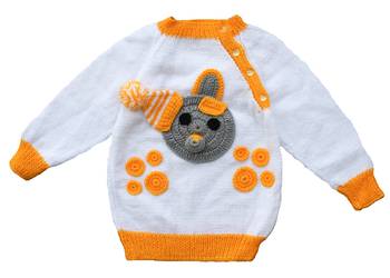 White hand woven woolen blends girls-jackets-coats 1