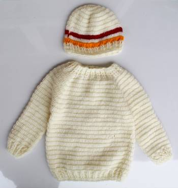 White hand woven woolen blends girls-jackets-coats 2