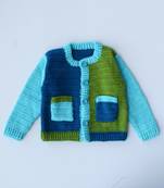 Multicolor hand woven woolen blends girls-jackets-coats