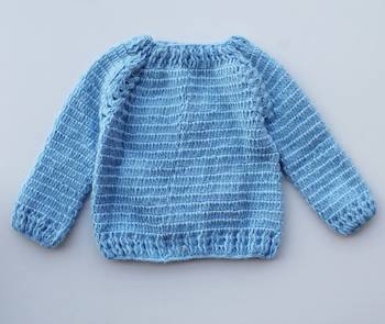 Blue hand woven woolen blends girls-jackets-coats 3