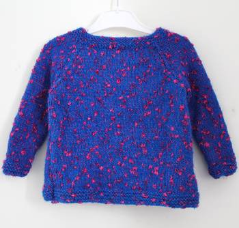 Blue hand woven woolen blends girls-jackets-coats 3