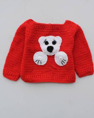 Orange hand woven woolen blends girls-jackets-coats 1