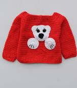 Orange hand woven woolen blends girls-jackets-coats