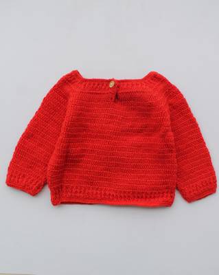 Orange hand woven woolen blends girls-jackets-coats 2