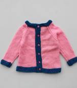 Pink hand woven woolen blends girls-jackets-coats
