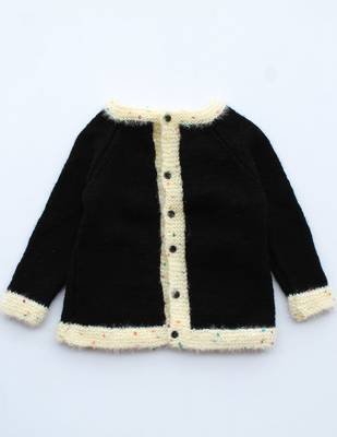 Black hand woven woolen blends girls-jackets-coats 1