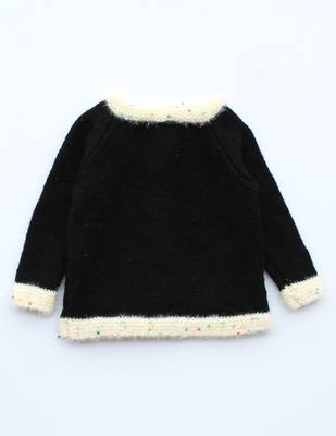 Black hand woven woolen blends girls-jackets-coats 2