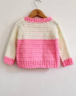 Pink hand woven woolen blends girls-jackets-coats 3