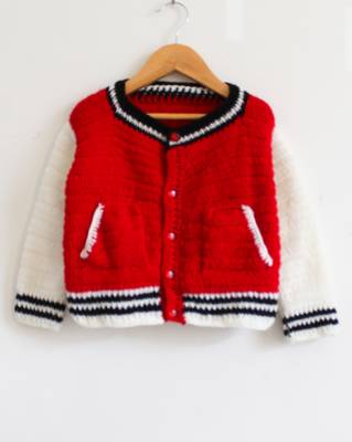 Red hand woven woolen blends girls-jackets-coats 1