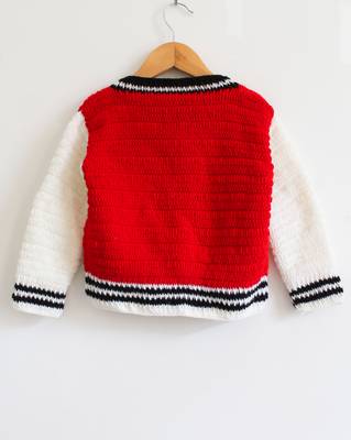 Red hand woven woolen blends girls-jackets-coats 2