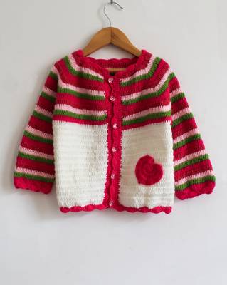Multicolor hand woven woolen blends girls-jackets-coats 1