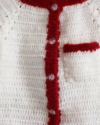 White hand woven woolen blends girls-jackets-coats 3