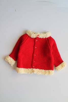 Red hand woven woolen blends girls-jackets-coats 1