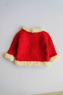 Red hand woven woolen blends girls-jackets-coats 2