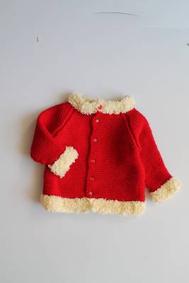 Red hand woven woolen blends girls-jackets-coats 3