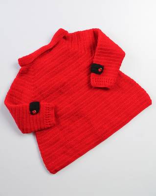 Red hand woven woolen blends girls-jackets-coats 3