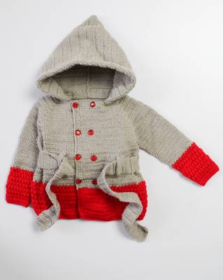 Red hand woven woolen blends girls-jackets-coats 1