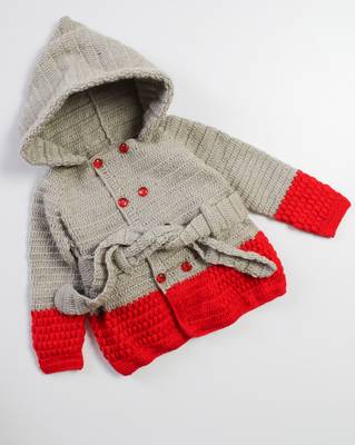 Red hand woven woolen blends girls-jackets-coats 2