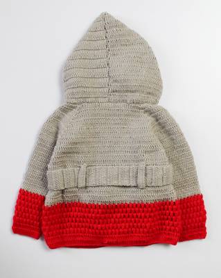 Red hand woven woolen blends girls-jackets-coats 3