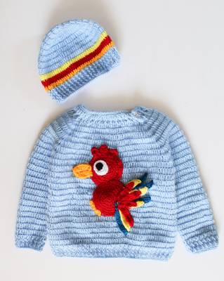 Blue hand woven woolen blends girls-jackets-coats 1