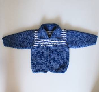 Blue hand woven woolen blends girls-jackets-coats 1