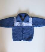 Blue hand woven woolen blends girls-jackets-coats