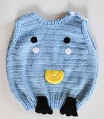 Blue hand woven woolen blends girls-jackets-coats