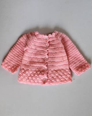 Pink hand woven woolen blends girls-jackets-coats 1