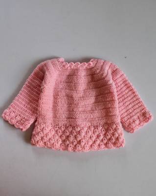 Pink hand woven woolen blends girls-jackets-coats 3