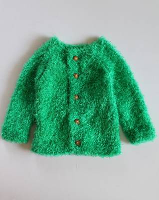 Green hand woven woolen blends girls-jackets-coats 2