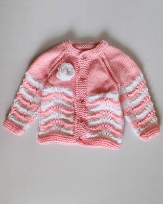 Pink hand woven woolen blends girls-jackets-coats 1
