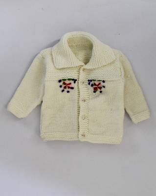 White hand woven woolen blends girls-jackets-coats 1