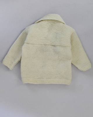 White hand woven woolen blends girls-jackets-coats 2