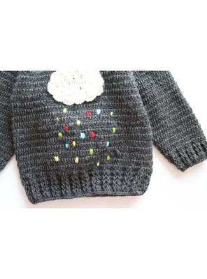 Grey hand woven woolen blends girls-jackets-coats 3