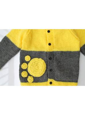 Yellow hand woven woolen blends girls-jackets-coats 3