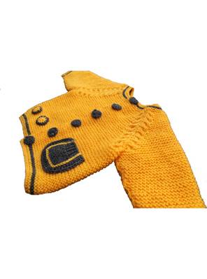 Yellow hand woven woolen blends girls-jackets-coats 3