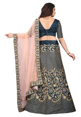 Grey Colored Bridal  With Embroidery Work Cancan Lehenga Choli 2