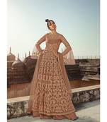 Peach Embroidered Anarkali Lehenga / Pant Suit