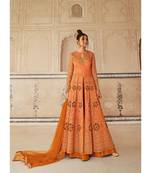 Orange Embroidered Anarkali Lehnga / Pant Suit