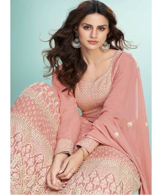 Light Pink Embroidered Anarkali Suit 2