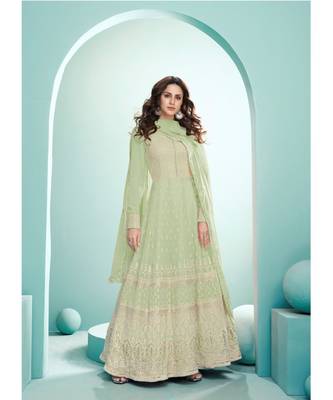 Light Green Embroidered Anarkali Suit 1