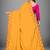Yellow embroidered silk blend saree with blouse
