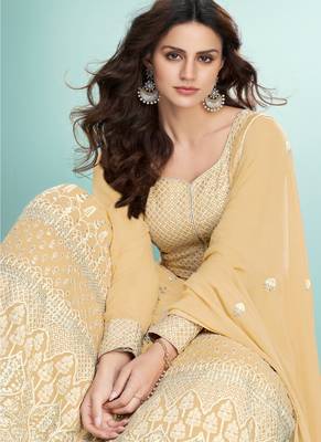 Light  Yellow Embroidered Anarkali Suit 2