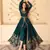 Dark Green Slit Style Embroidered Anarkali Pants Suit