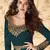 Dark Green Slit Style Embroidered Anarkali Pants Suit