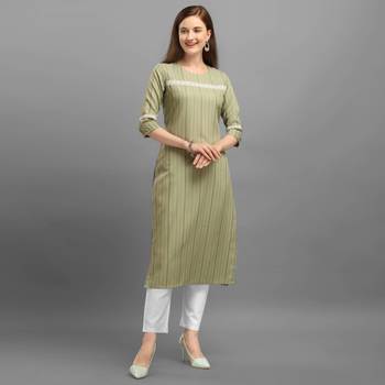 Light green printed rayon ethnic-kurtis 1